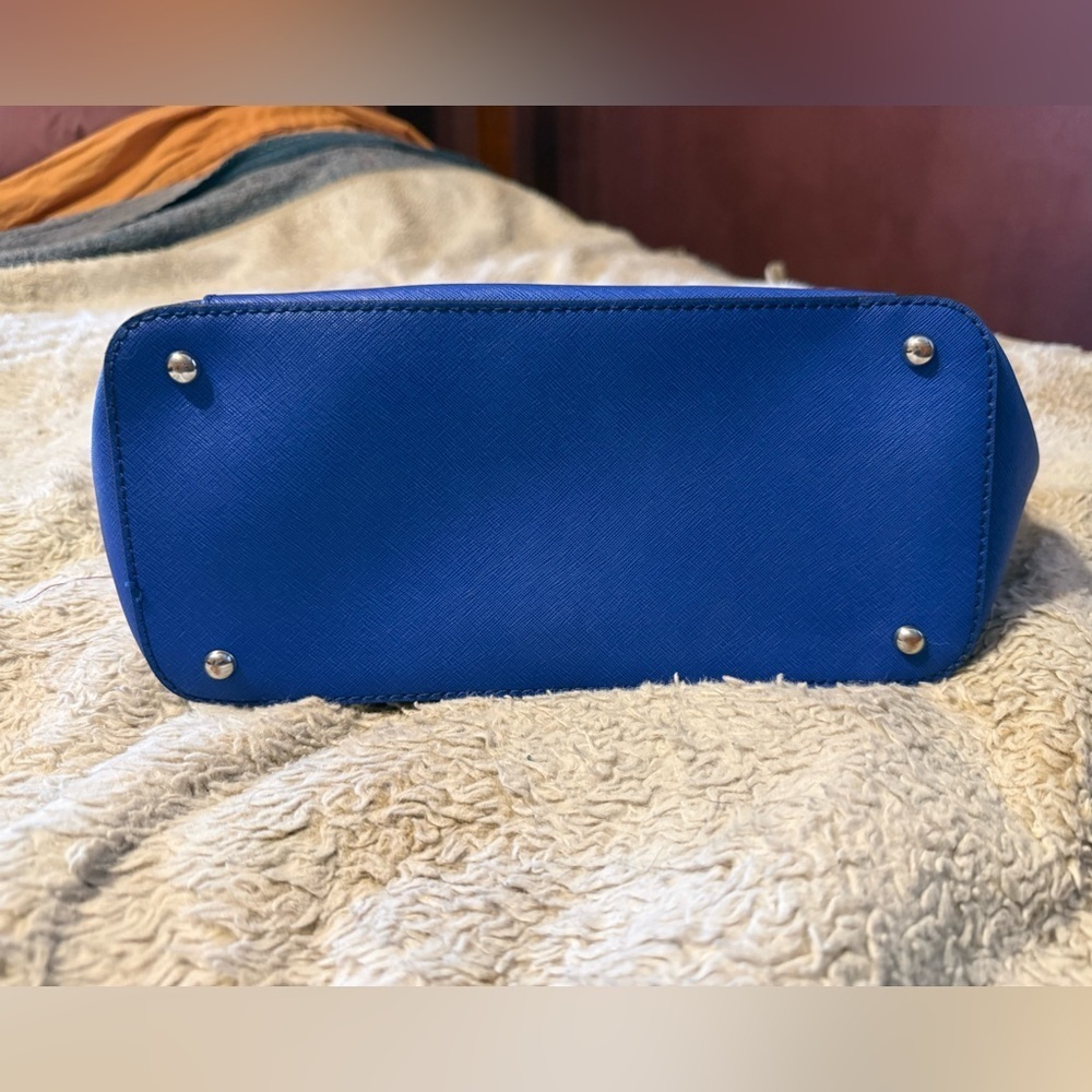 Calvin Klein Hayden Saffiano Leather Tote Royal Blue - Picture 5 of 8